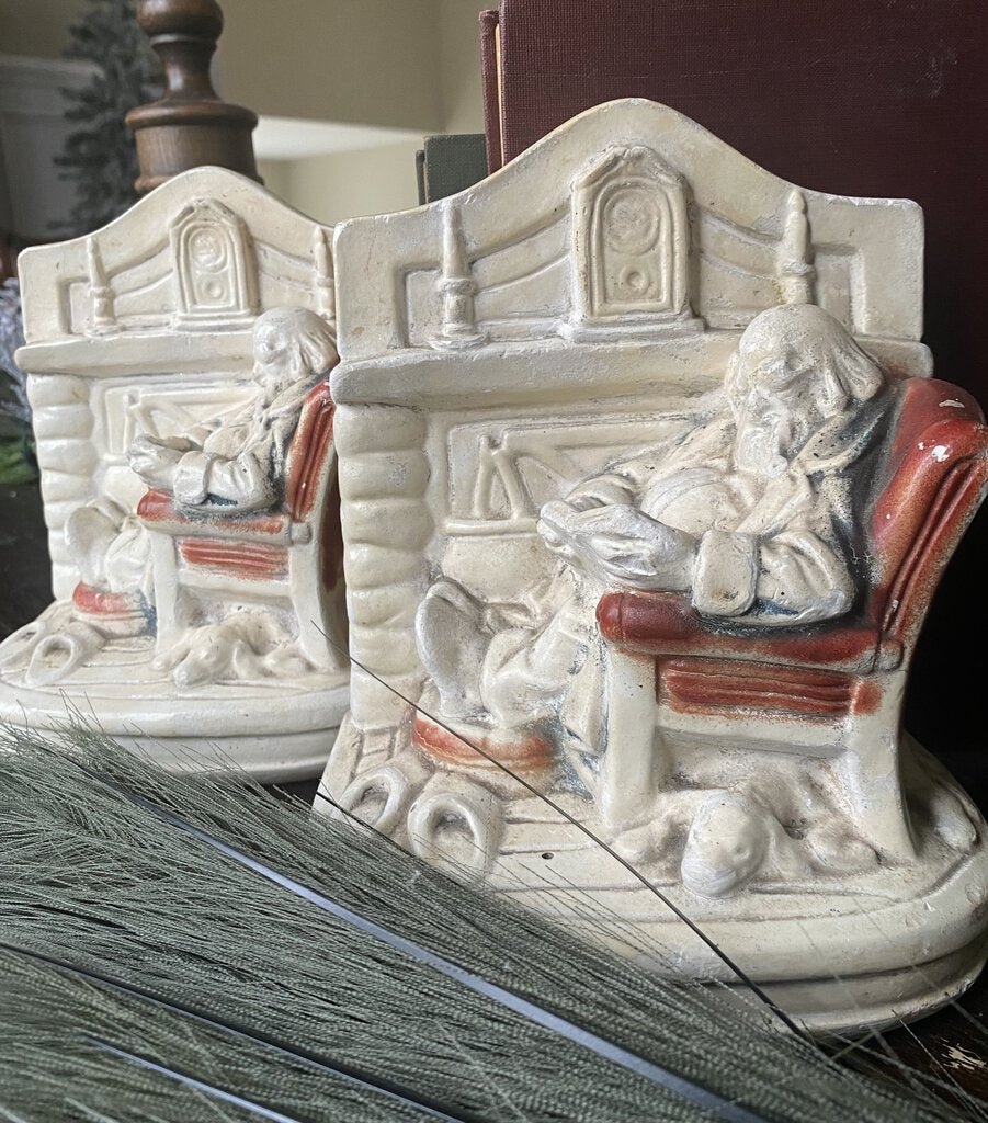 1940s Old Man Santa Bookends