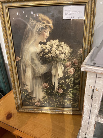 Antique Bessie Pease Gutmann the bride, print framed