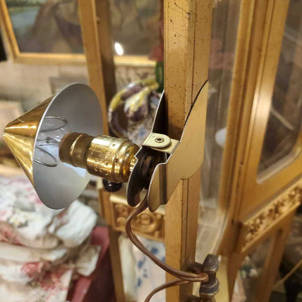 Brass clip on reading lamp