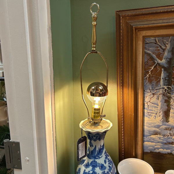 Vintage Blue & White Chinoiserie Lamp from Converted Vase