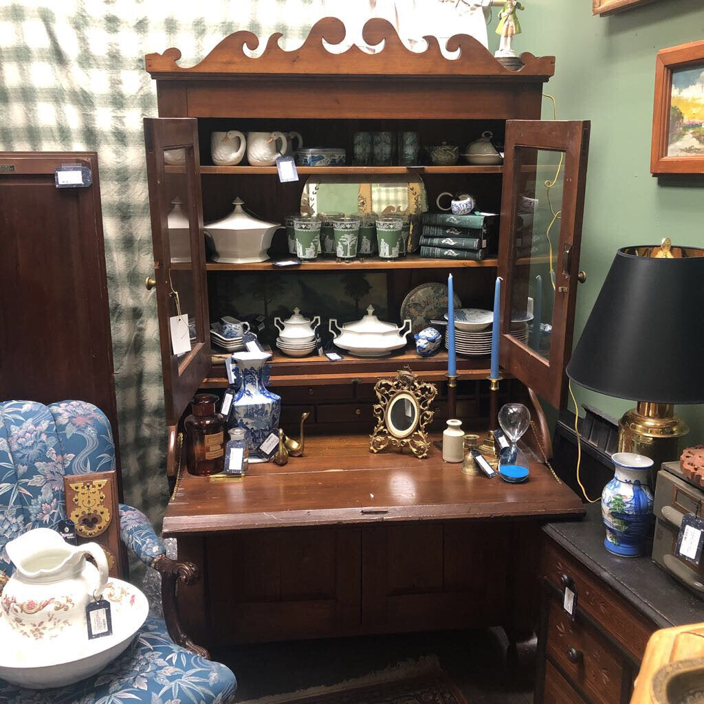 Antique Two Piece Doctor's Desk, Secretary Desk w/ Cabinet Underneath (in-store pickup only)