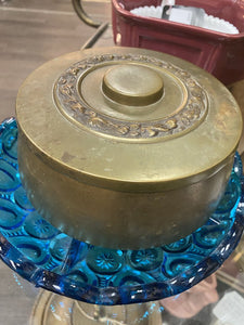 Circular Brass Container with Lid W0859