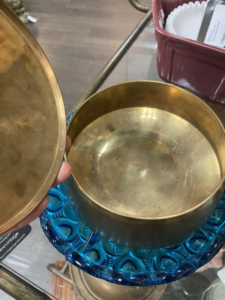 Circular Brass Container with Lid W0859
