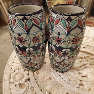 Pair of Javier Servin Mexican Vases