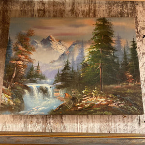 Canvas Waterfall Painting 12x16