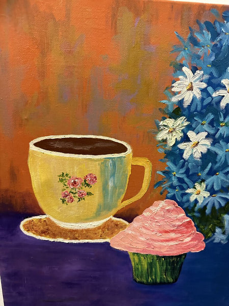 Floral teacup still life