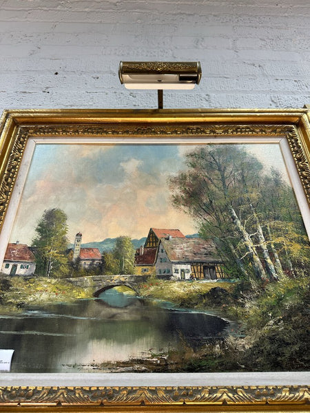 Large vintage landscape with light in-store pick up only