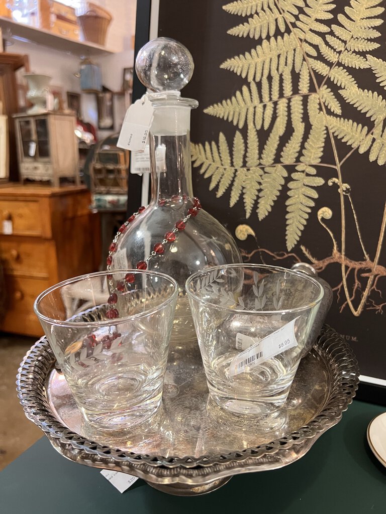 Pair of etched glasses