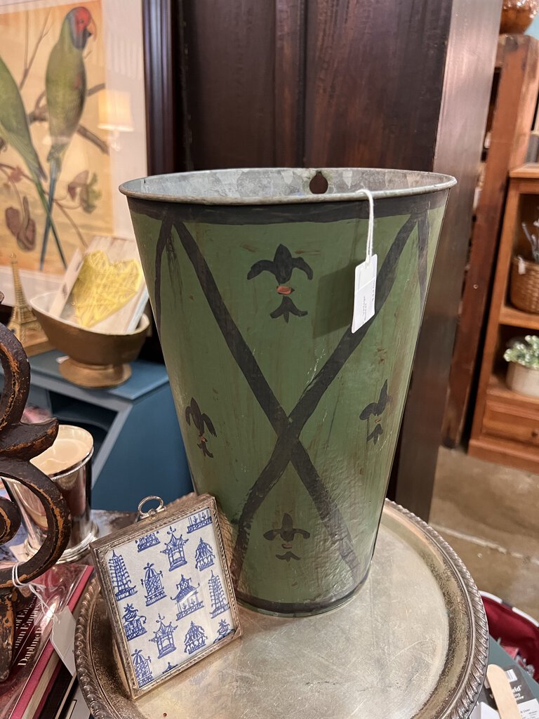 Vintage hand painted French Bucket