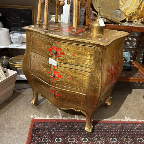 Vintage Florentine, gold and red chest 25 inches high in by 23 inches wide as is in store p ick up only