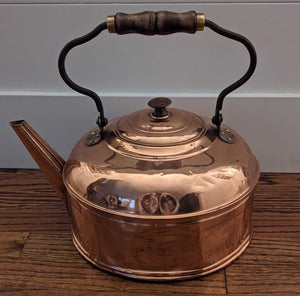 Antique copper tea kettle