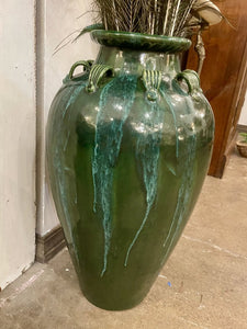 Large Green Ceramic Vase IN STORE PICKUP ONLY