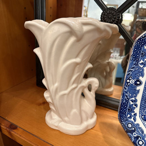 White McCoy Swan Vase