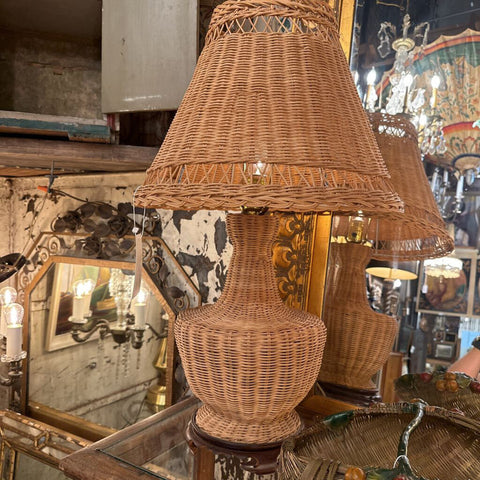Vintage wicker lamp