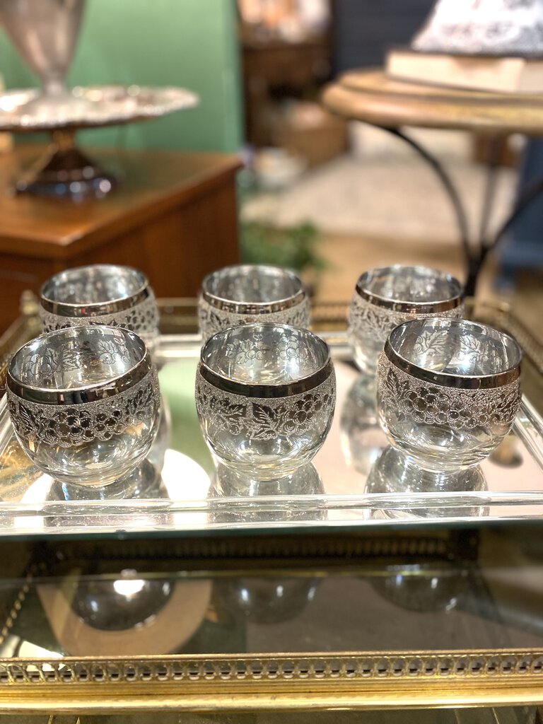 Set of 6 Silver Fade Cordial Glasses