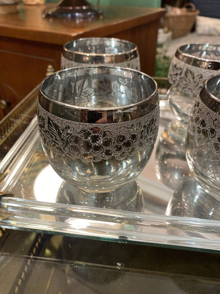 Set of 6 Silver Fade Cordial Glasses