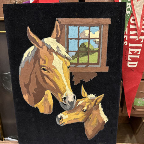 Horse PBN on velvet 12x16