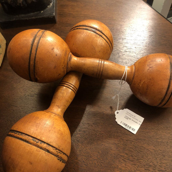 Vintage wooden 11/2 lb weights PAIR