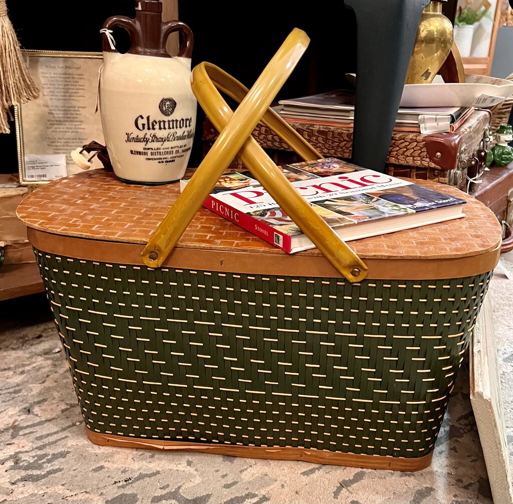Vintage Green Picnic basket
