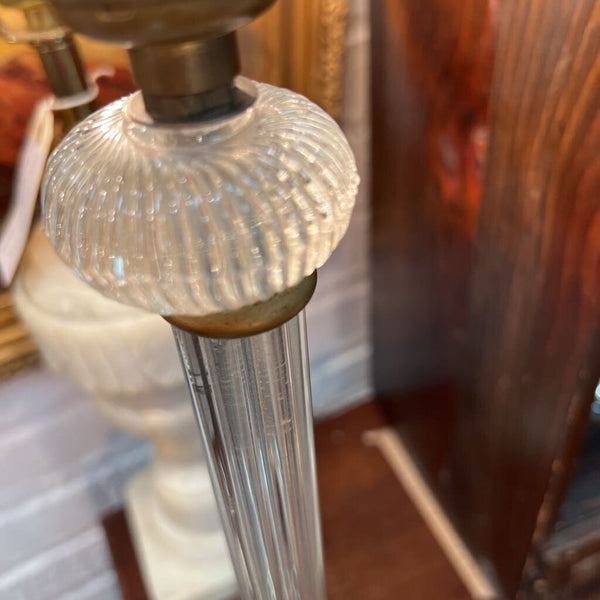Mid Century Molded Crystal Boudoir Lamp