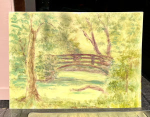 Original art - 16x12 - Forest w/bridge