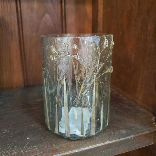 Glass votive holder flowers