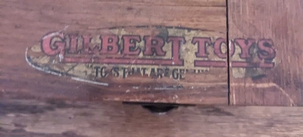 Antique Gilbert Toys Tool Box - Incl 4 Tools