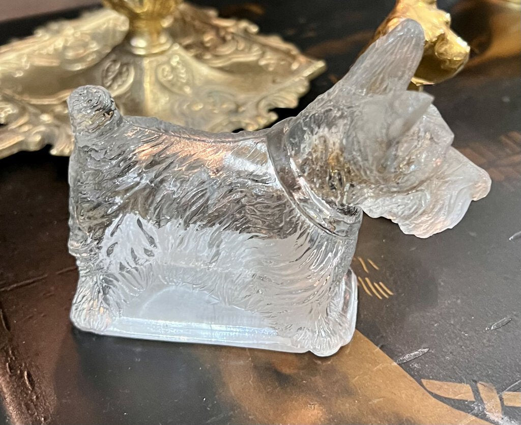 Clear glass dog figurine