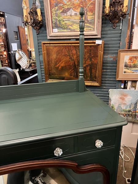 Vintage 5-drawer dresser w/removable mirror painted green IN STORE PICK UP ONLY 36h 52w 21d