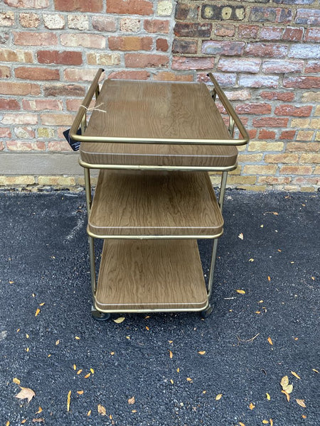 3 Tiered Cosco Brown Bar Cart W1187 Pick Up Only