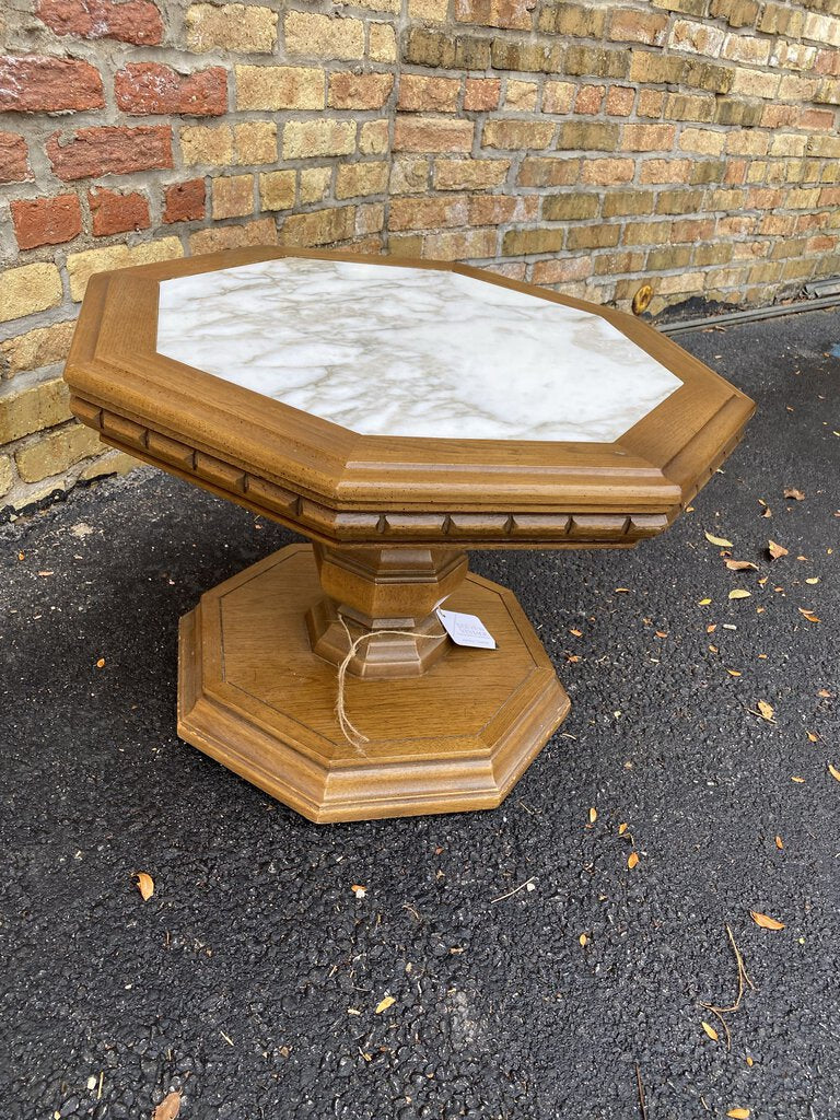 Wooden Base Marble Insert W1200 Side Table In Store Pick Up
