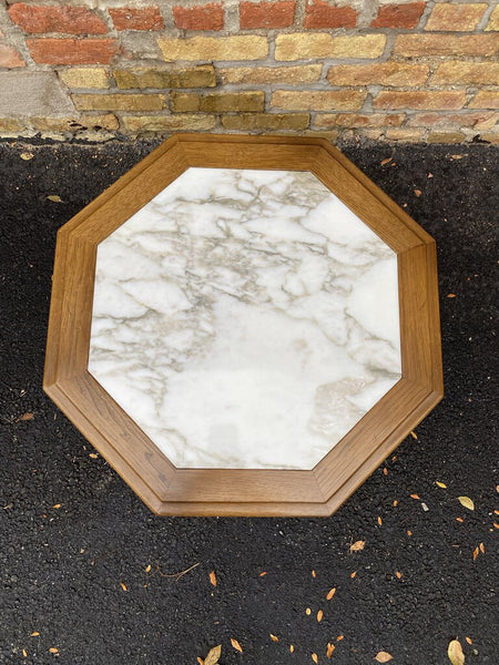 Wooden Base Marble Insert W1200 Side Table In Store Pick Up