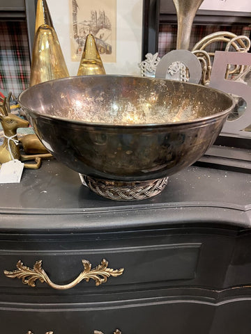 Ornate footed Silverplate bowl