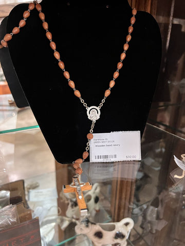 Wooden bead rosary
