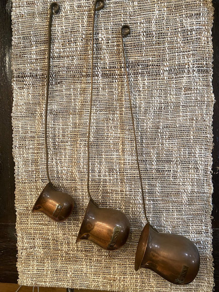 Set of 3 Vintage Brass Ladles Whiskey Rum Brandy