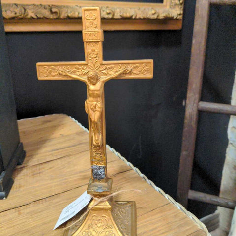 Pretty Gold Cast Crucifix 20 inches