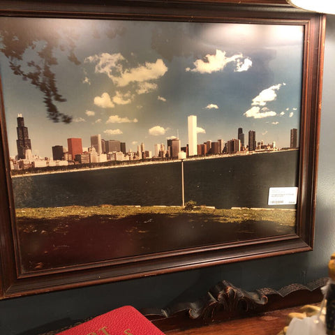 Vintage photograph of Chicago Skyline as found