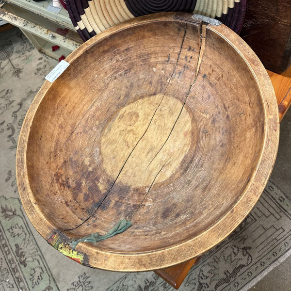 Large wooden vintage bowl