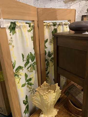 Vintage Pine Wood 3 Panel Room/ Screen Divider- Mid Century Fabric Panels- 48" w x 60" t- Pick up in Store