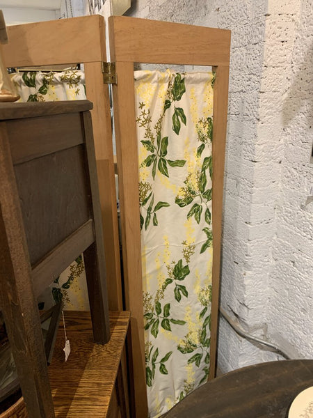 Vintage Pine Wood 3 Panel Room/ Screen Divider- Mid Century Fabric Panels- 48" w x 60" t- Pick up in Store