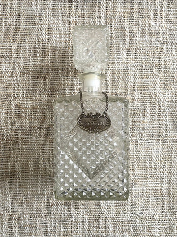 VTG 70s MCM Diamond Glass Scotch Decanter