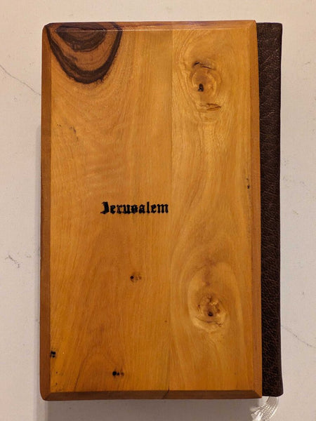 1980s Wood Cover Holy Bible Jerusalem 4x6