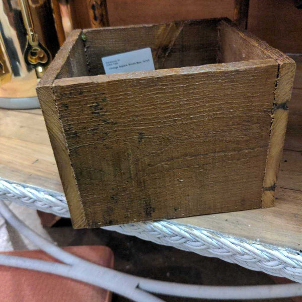 Vintage Square Wood Box. 7x7x5