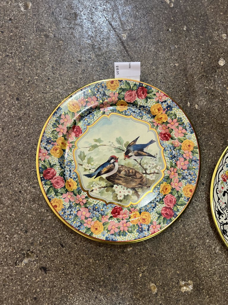 Vintage English Daher Chintz plate - birds