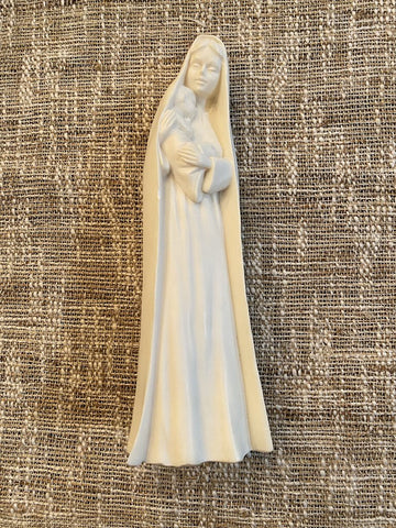 Vtg Madonna & Child Alabaster Sculpture, Vivian C, Italy 11H (as found)