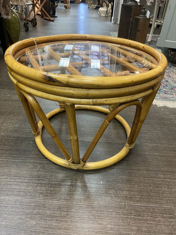 Rattan Ottoman with Acrylic Top W1280 In Store Pick Up Only