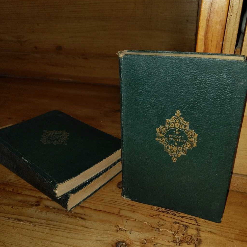 Antique Green Leather Book - The Pocket University 1917