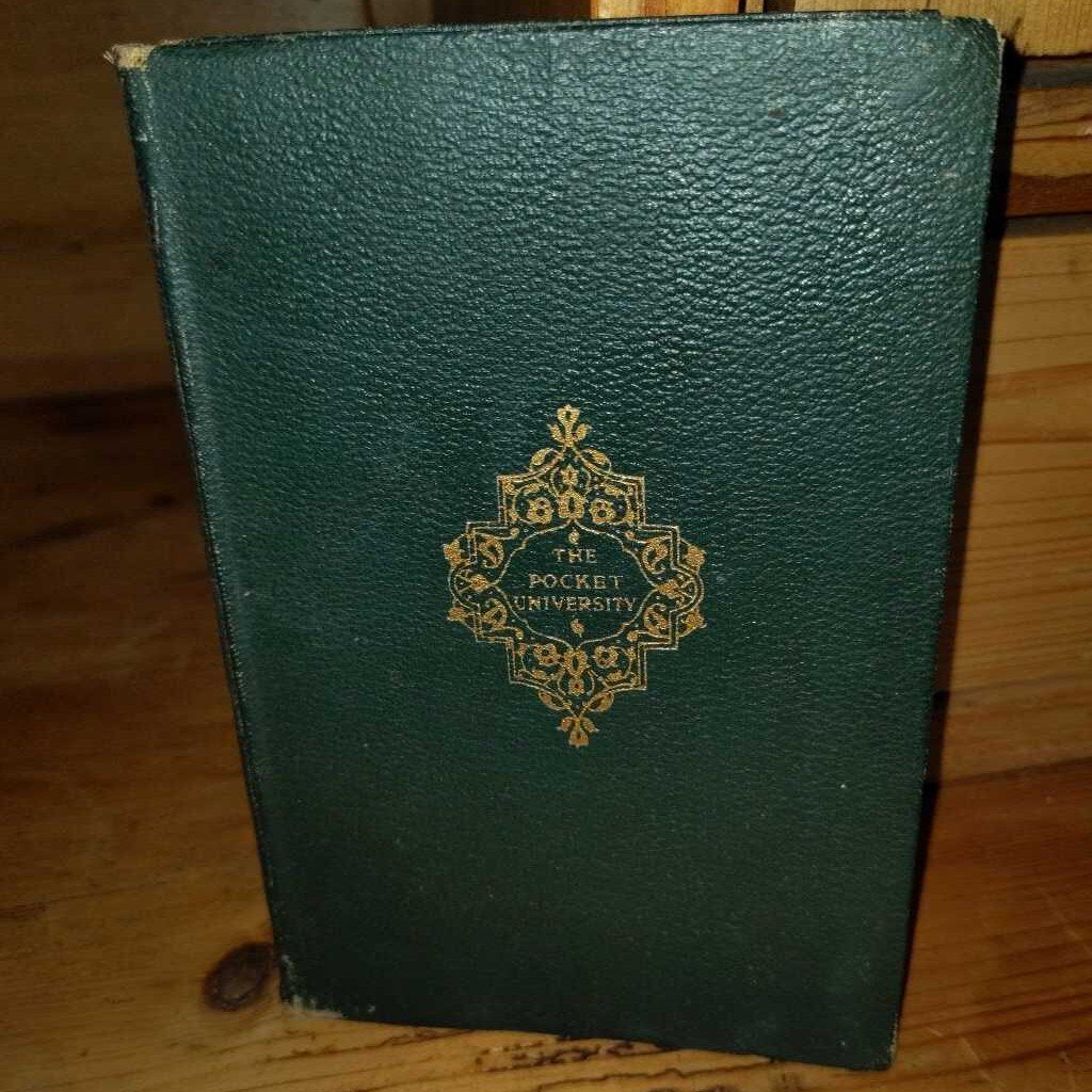 Antique Green Leather Book - The Pocket University 1917