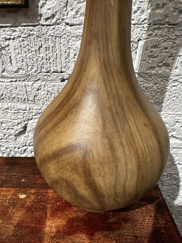 Tall Brown Ceramic Vase Wood Tones 18 in Tall