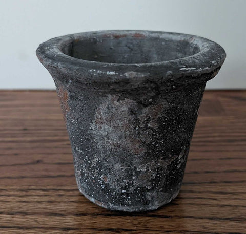 Black Ceramic Small Distressed Planter 4x3